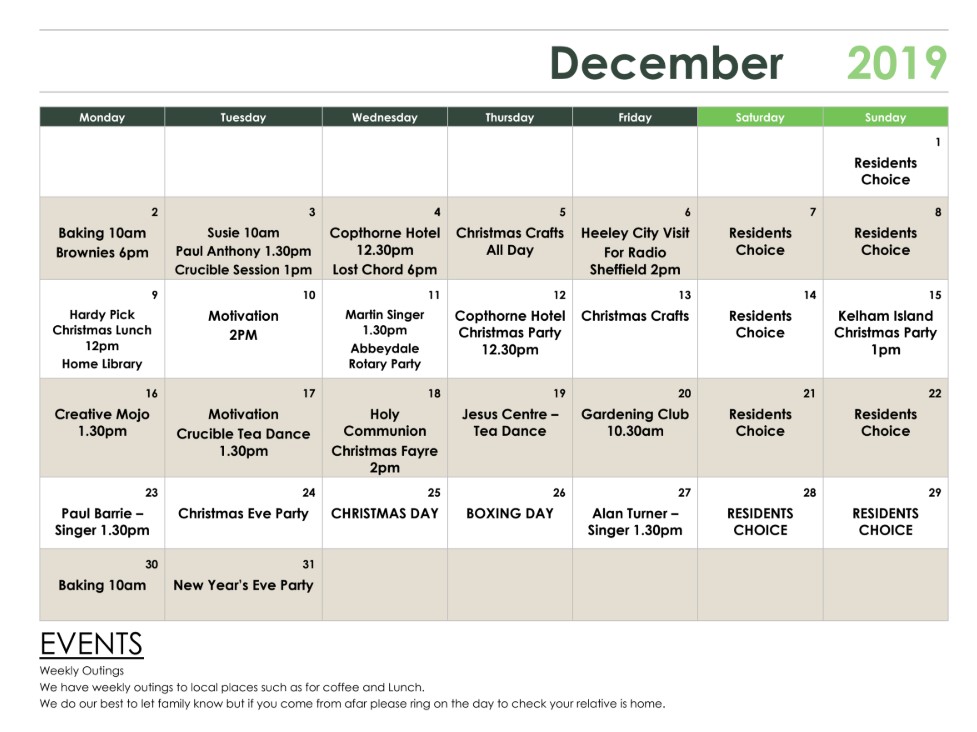 Twelve Trees December Calendar