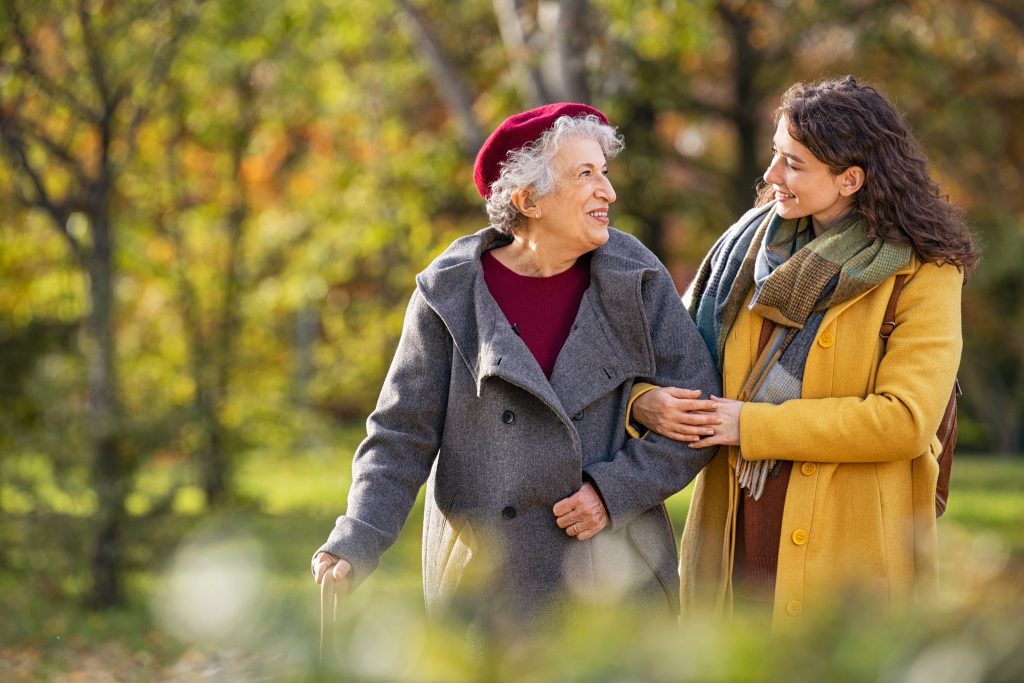 our live in carers provide companionship with a walk in the park