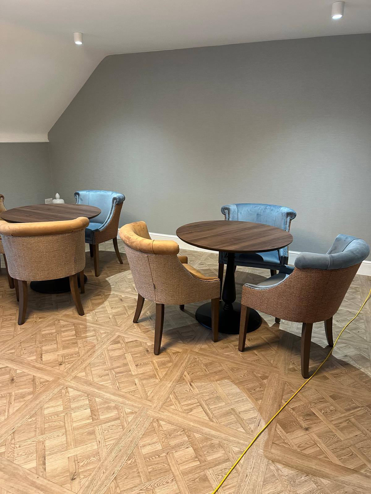 Modern sofa area in renovated Meadowbrook care home lounge