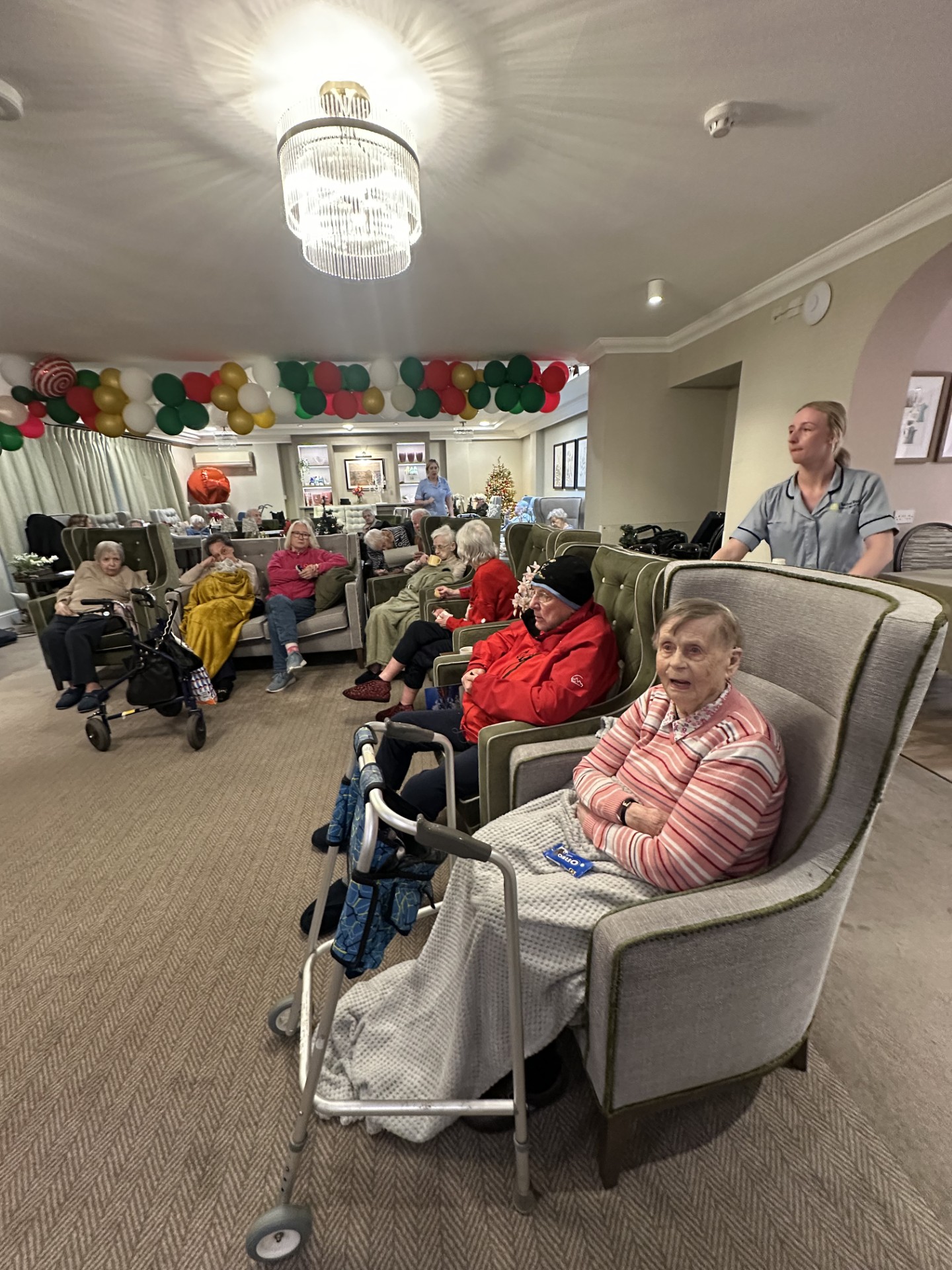 Residents enjoying time together in the lounge at Meadowbrook