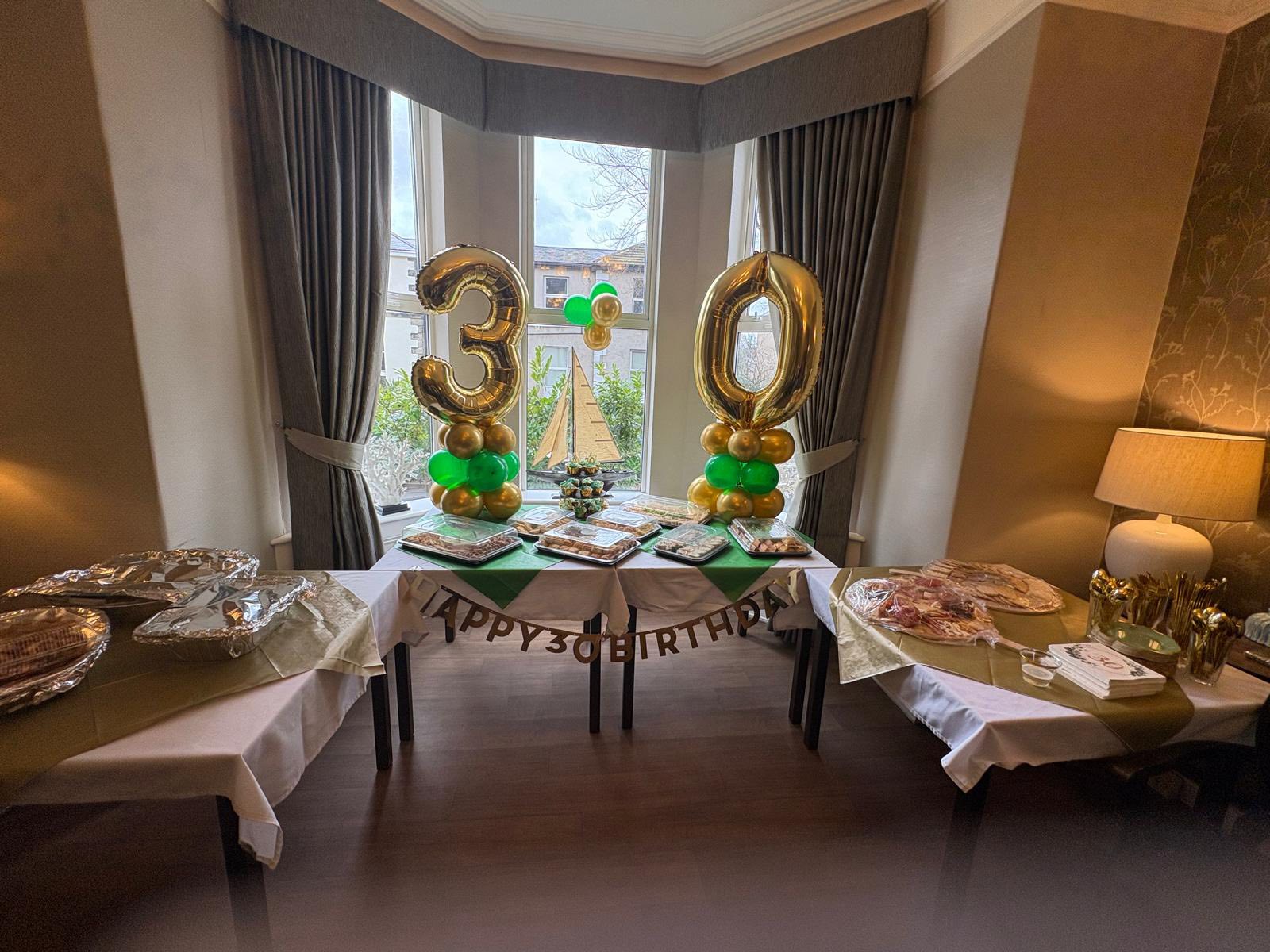 Celebration buffet for 30 years of care at Twelve Trees Care home Sheffield