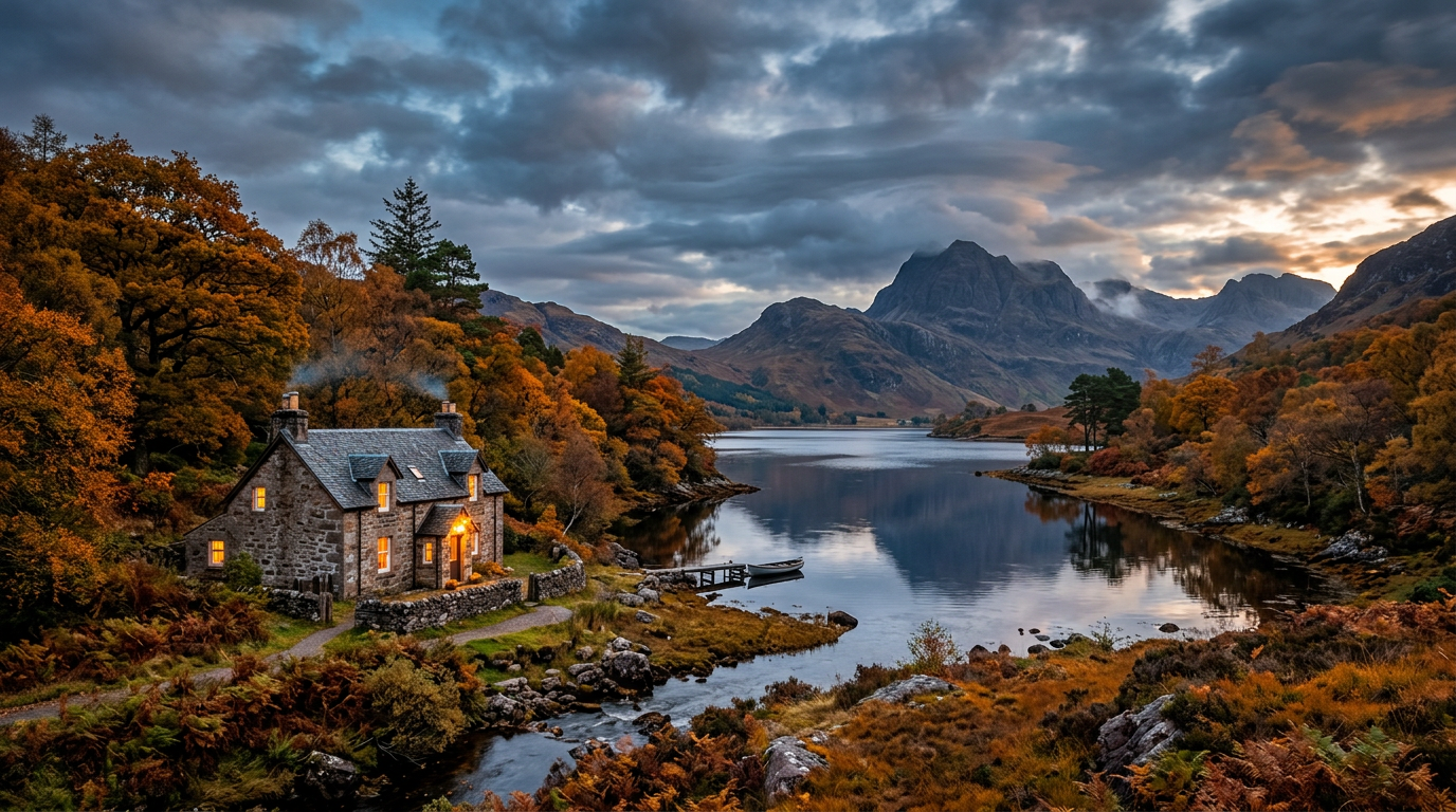 Exterior of a beautiful traditional Scottish property — the kind of lakeside home our client was able to enjoy again with the support of the Twelve Trees live-in care team