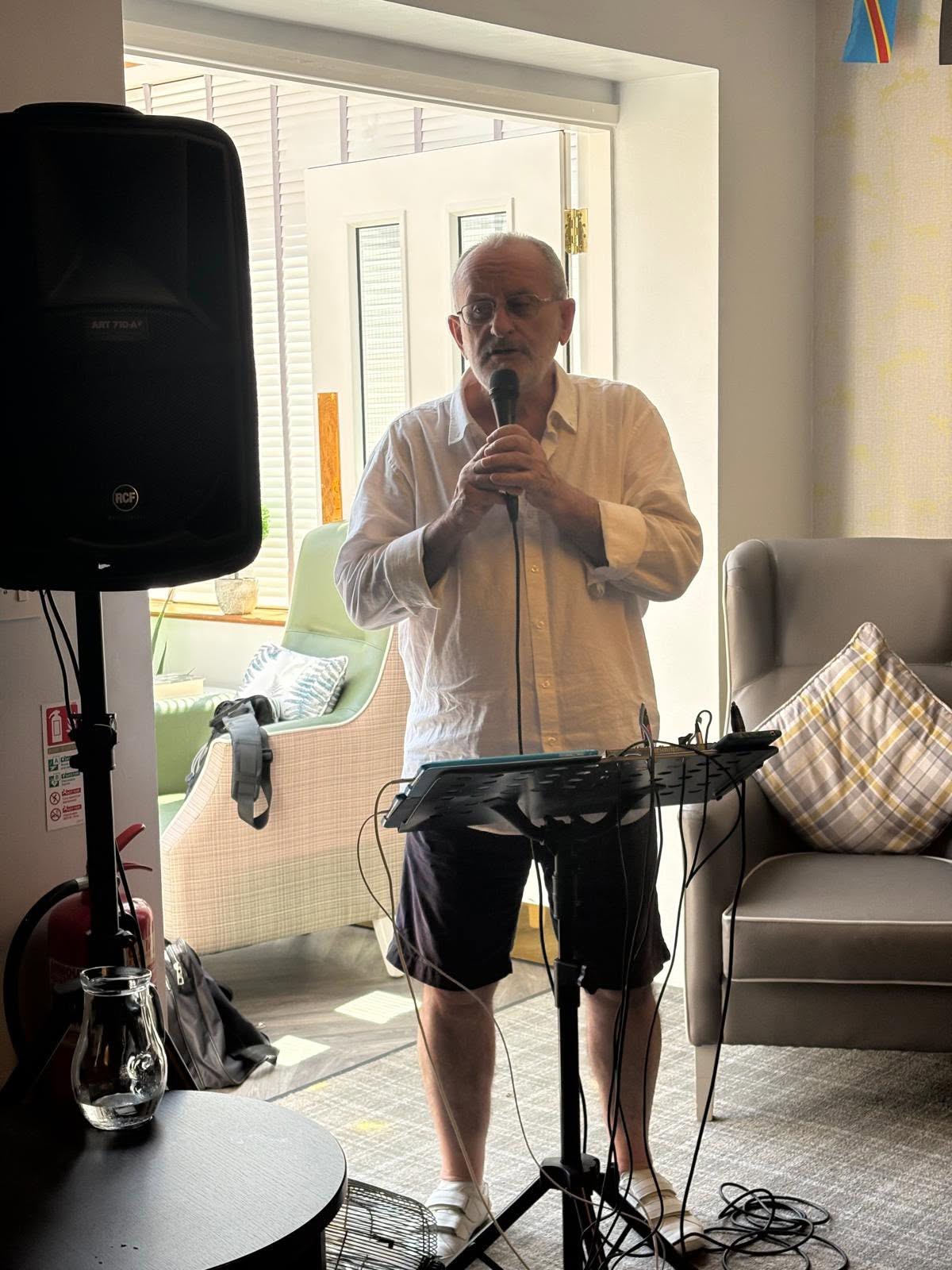 Live entertainment at Twelve Trees care home from a talented singer