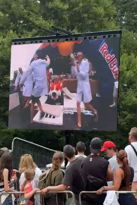 The Belly Low and Ready To Go team unveil their Corgi-themed soapbox at the Red Bull Soapbox Race 2026