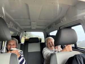 transport included with luxury seating and a chat with friends laughing and joking